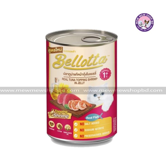 Bellotta Cat Canned Food Real Tuna Topping Shrimp In Jelly 400g