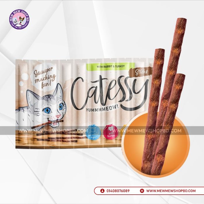 Catessy Cat Treat Sticks with Rabbit & Turkey 10 x 5g (UK)