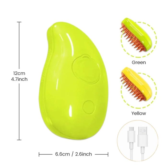 Pet Cat & Dog Steam Brush, 3 in 1 Electric Steamy Pet Hair Removal Grooming Moist Brush