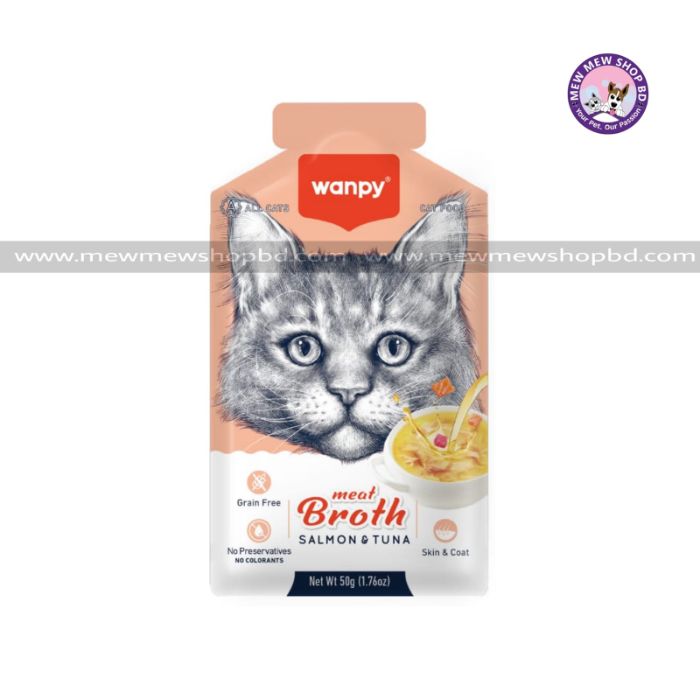 Wanpy Meat Broth Salmon and Tuna for Cats 50g