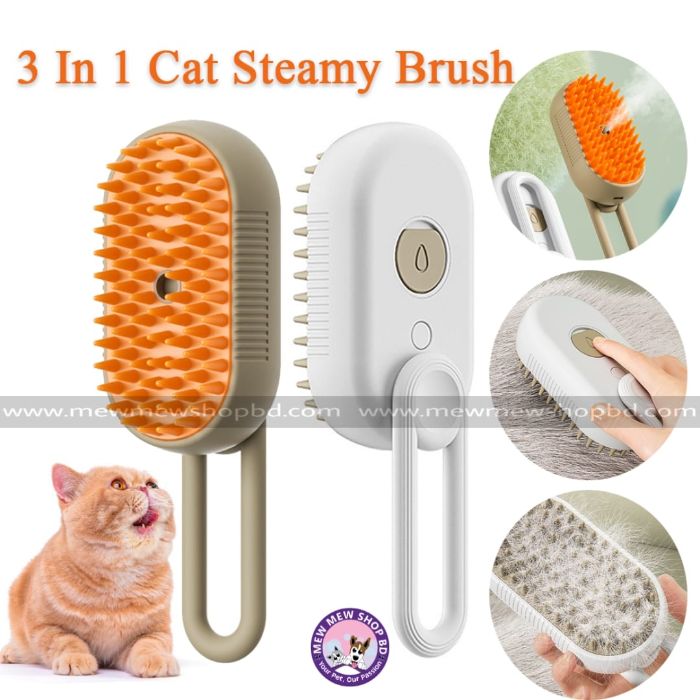 3-in-1 Electric Pet Grooming Brush Steamy Spray, Hair Removal, and Massage for Cats and Dogs