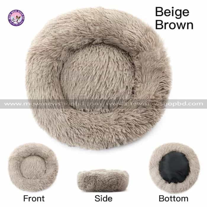 Round Plush Pet Bed House Super Premium Soft and Warm For Pets