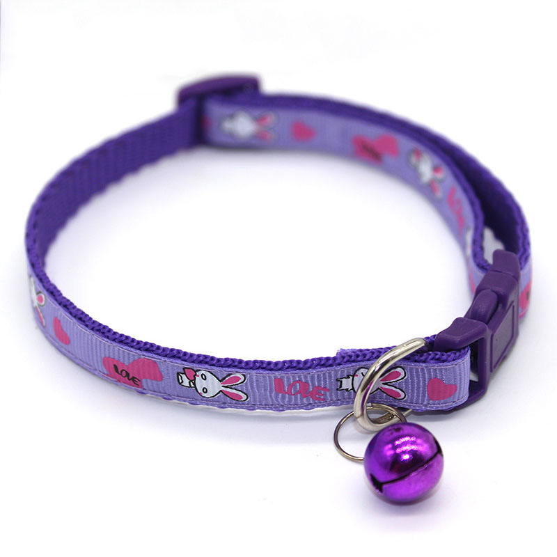 Cute Rabbit Printed Cat Collar || Quick Release Buckle Cat Puppy Collar