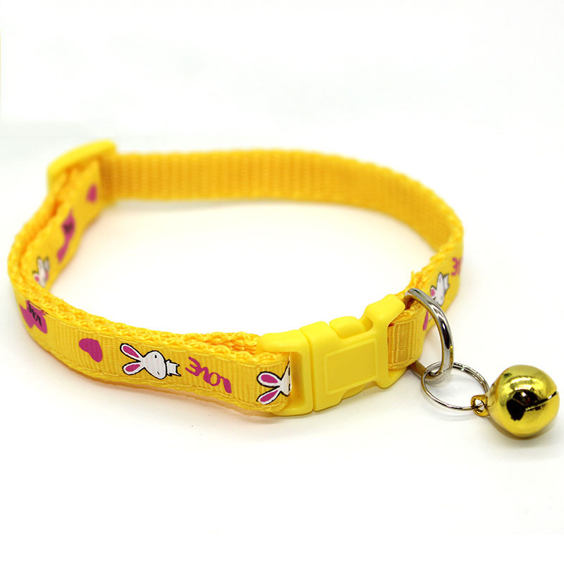 Cute Rabbit Printed Cat Collar || Quick Release Buckle Cat Puppy Collar
