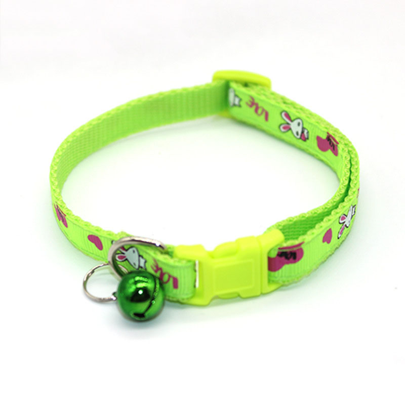 Cute Rabbit Printed Cat Collar || Quick Release Buckle Cat Puppy Collar