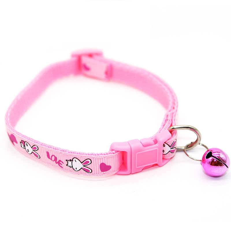 Cute Rabbit Printed Cat Collar || Quick Release Buckle Cat Puppy Collar