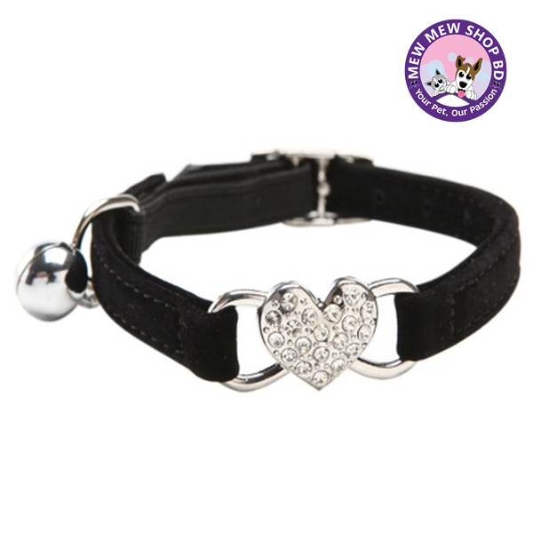 Cat Heart Collar With Neck Chain And Bell