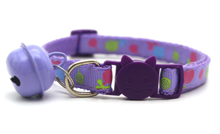 Cat Necklace Collar || Adjustable Breakaway Cat Collar With Bell Rainbow Cat Collar