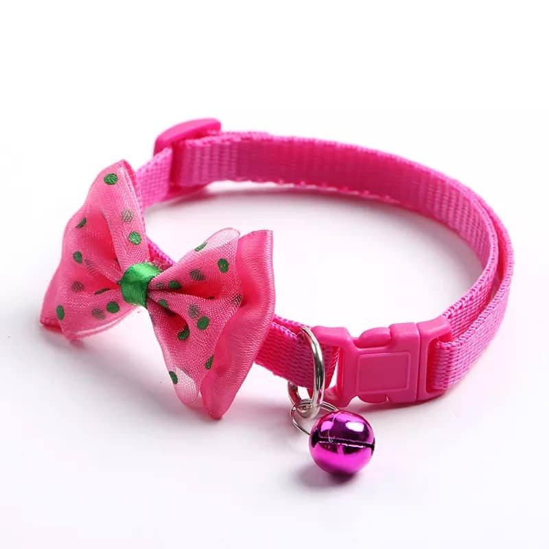 Bow Collar with Bell Cat Pet Adjustable Collar