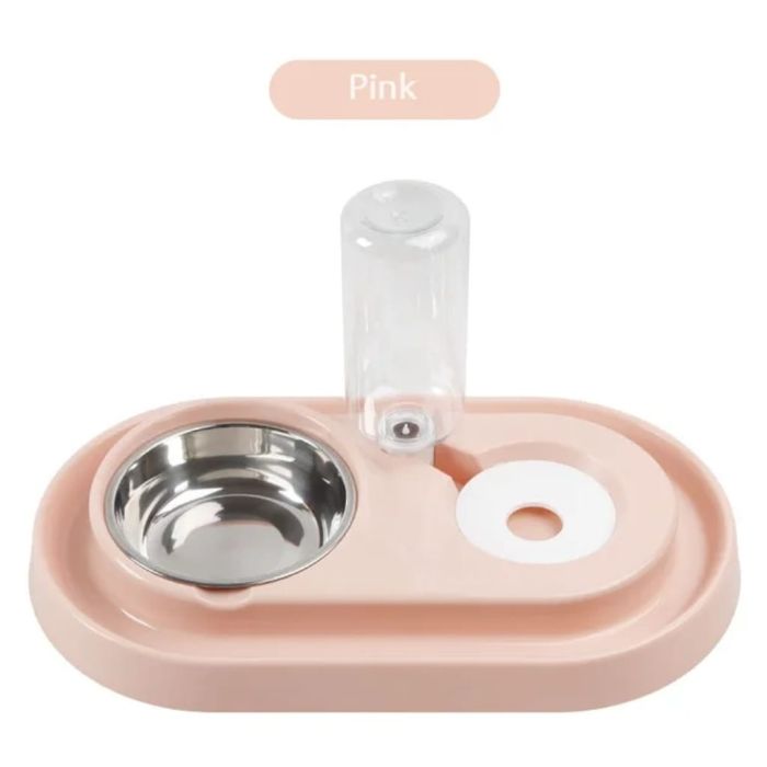 Anti-Ant Pet Cat & Puppy Food Bowl with Automatic Water bottle dispenser