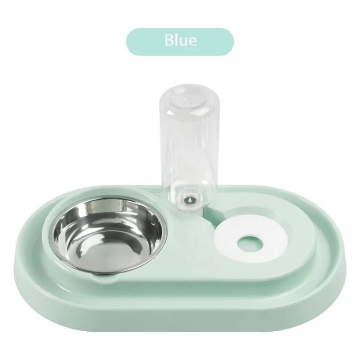 Anti-Ant Pet Cat & Puppy Food Bowl with Automatic Water bottle dispenser