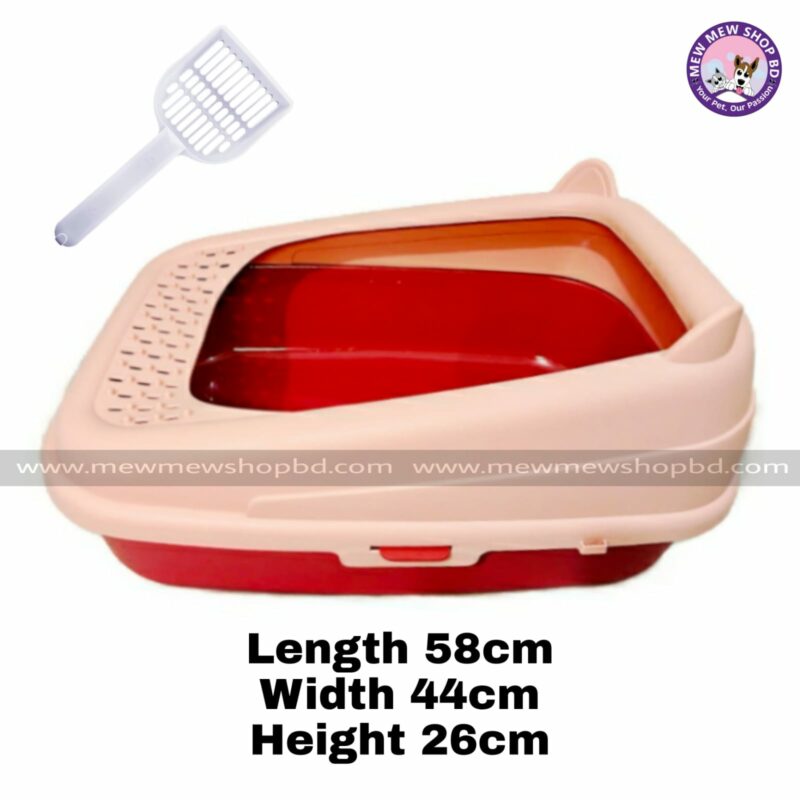 Cat Ear Semi Enclosed Premium Litter Box with Scoop