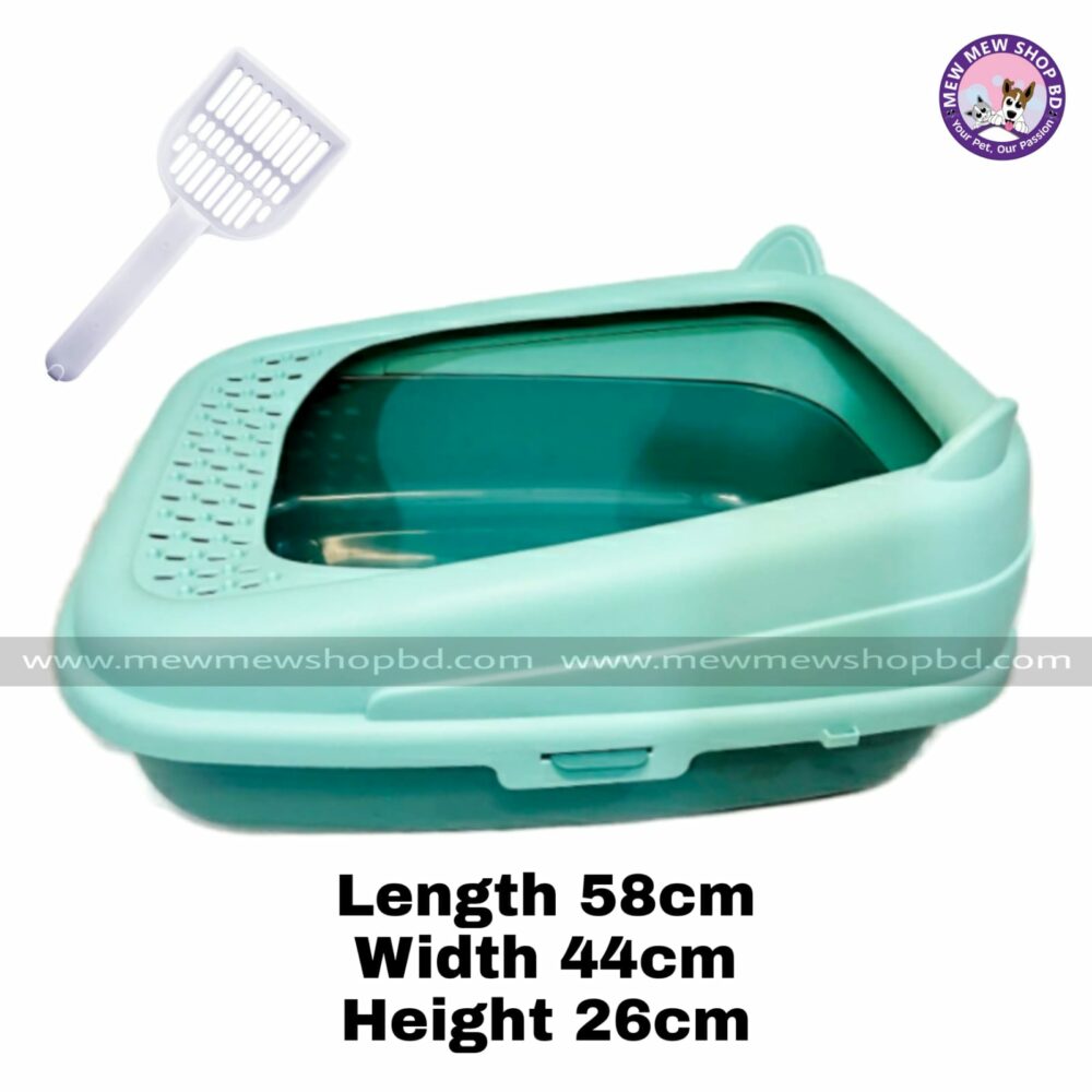Cat Ear Semi Enclosed Premium Litter Box with Scoop