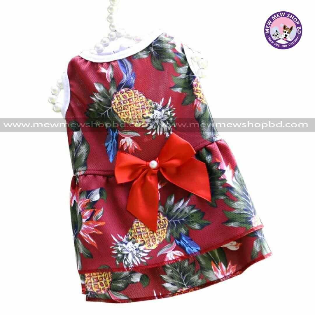 Pineapple Printed Female Pet Cat Dress /  Frock/ Dress ( No Exchange )