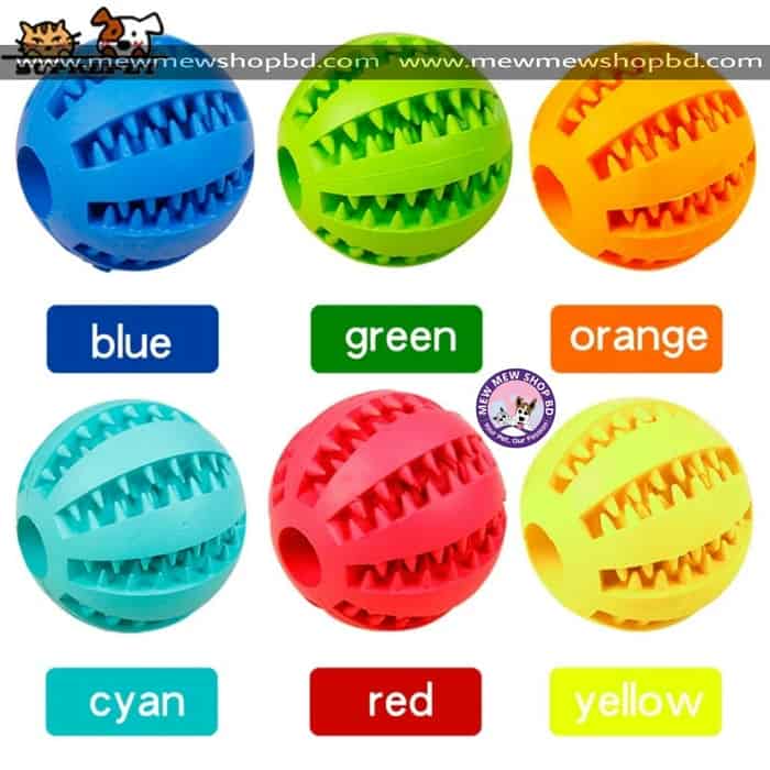 Pet Cat, Puppy & Dog Food Training Ball / Chew Ball for Teeth Cleaning Ball