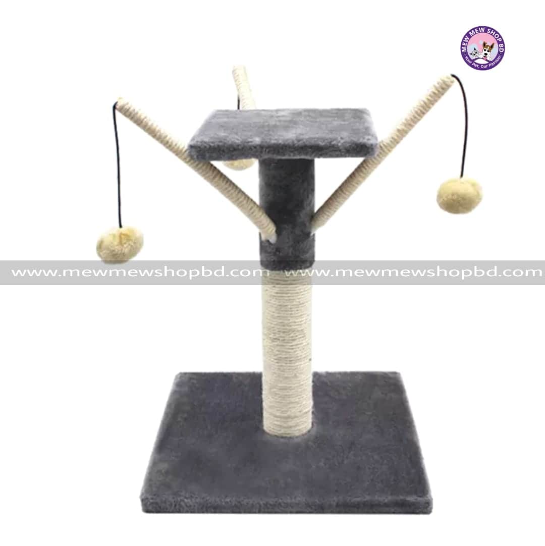 Single Tower Tripple Sided Plush Ball Cat Tree (KL076)