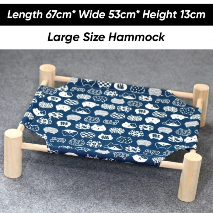 Cat Hammocks Bed Wood Canvas Durable House for Small Pet Cat