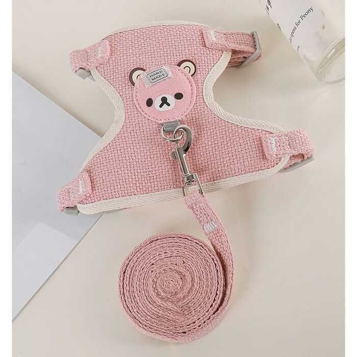 Panda Cartoon Design Vest Harness/ Body Belt with Leash for Pet Cat & Puppy