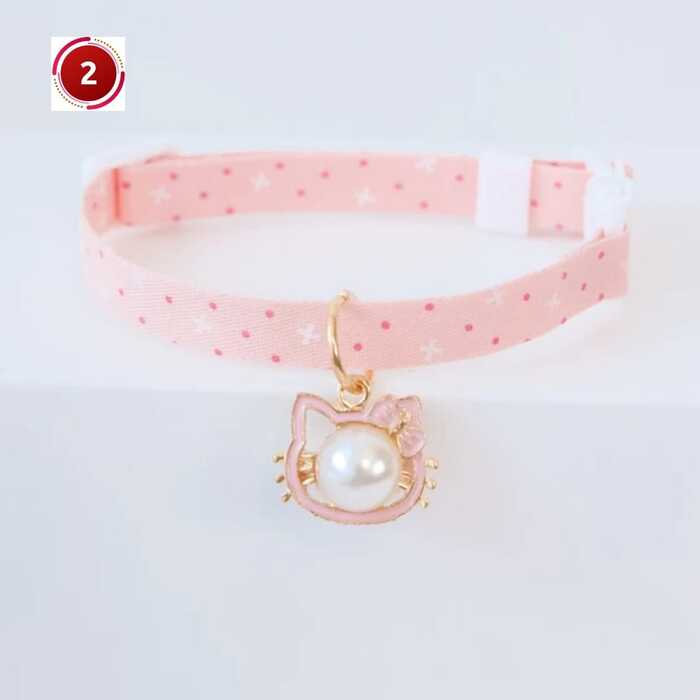 Adjustable Hello Kitty Cat Collar with Pendent for Pet Cat (Medium Size)