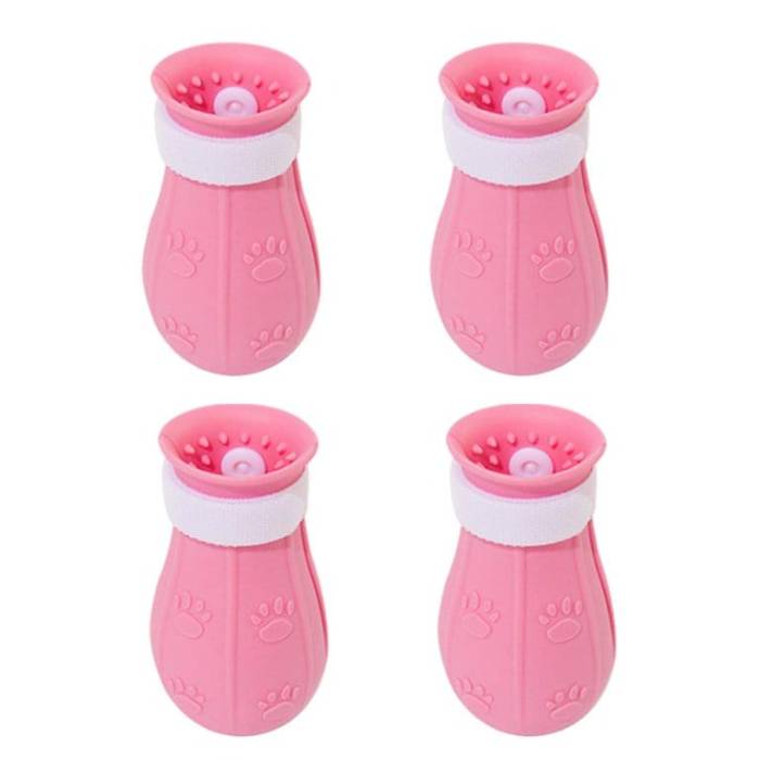 4 Pieces Cat Claw Safety Covers Adjustable Silicone Cat Boots for Bathing & Grooming