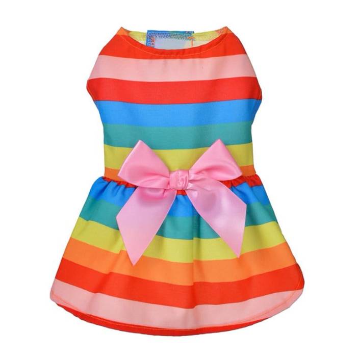 Bow knot Decor Round Neck Summer Dress / Skirt / Frock for Pet Cat ( No Exchange )