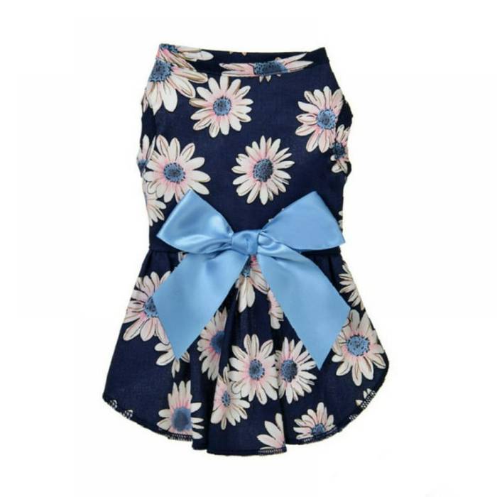 Bow knot Decor Round Neck Summer Dress / Skirt / Frock for Pet Cat ( No Exchange )