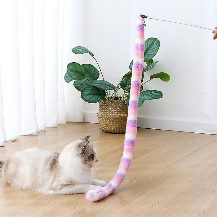 Colorful Funny Cat Stick with Crisp Bell Caterpillar Interactive Teaser Wand-(1Pcs)