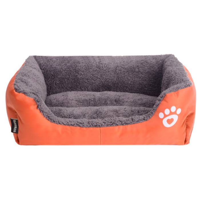 Rectangle Shape Paw Print Pet Bed For Cat and Dog