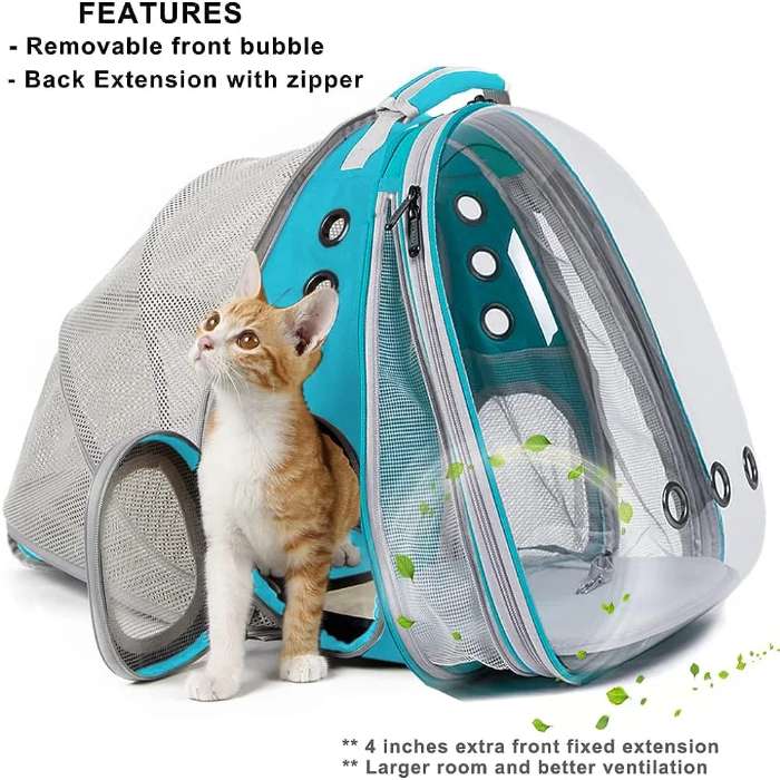 Dual Expandable Pet Carrier Tent Backpack for Pet Cat & Bunny