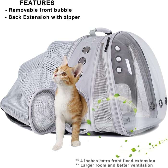Dual Expandable Pet Carrier Tent Backpack for Pet Cat & Bunny