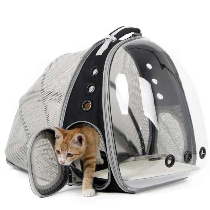 Dual Expandable Pet Carrier Tent Backpack for Pet Cat & Bunny