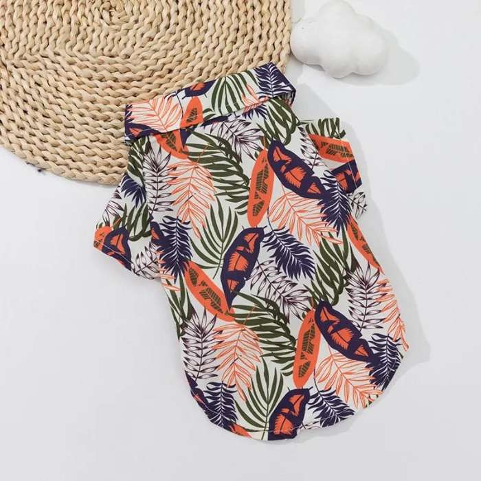 Floral Design Pet Cat & Puppy Dress / Shirt with Adhesive Tape  ( No Exchange)