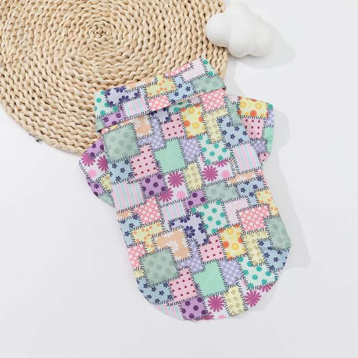 Floral Design Pet Cat & Puppy Dress / Shirt with Adhesive Tape  ( No Exchange)