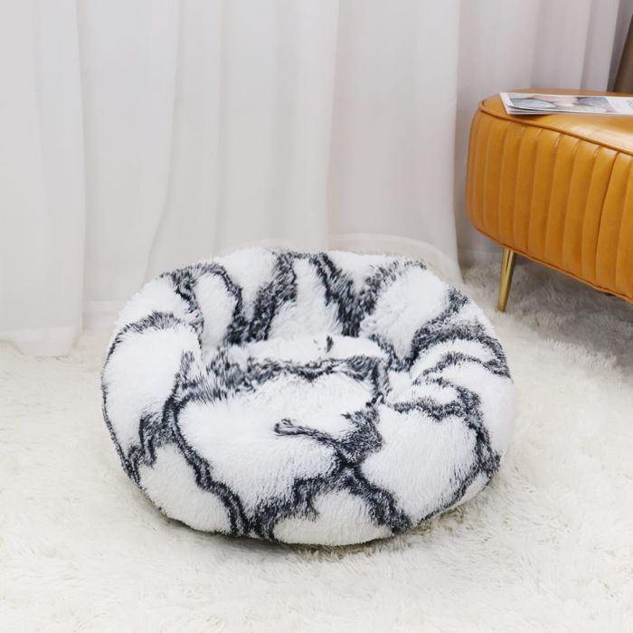 Colorful Round Plush Pet Bed House – Super Soft and Warm for Pet Cat