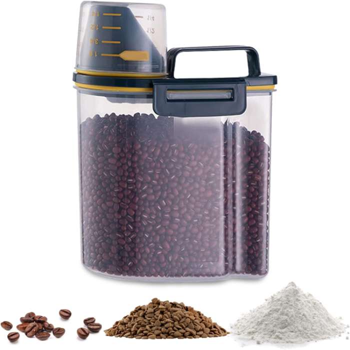 High Graded Plastic Air Tight Cat Dry Food Container Storage Box (1.5kg capacity)