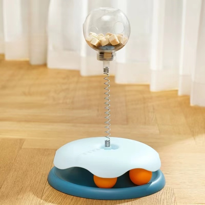 Tumbler Swing Disk Tower Toys for Cats Interactive Pet Leaking Turnable Food Dispenser Ball Cat Toy
