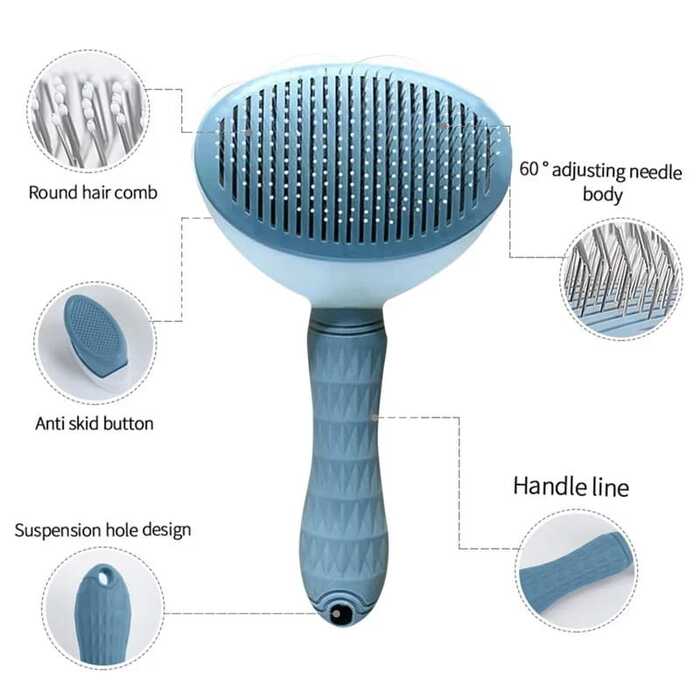 Bioline Sunflower Grooming Brush for Pet Cat & Puppy with Push Button