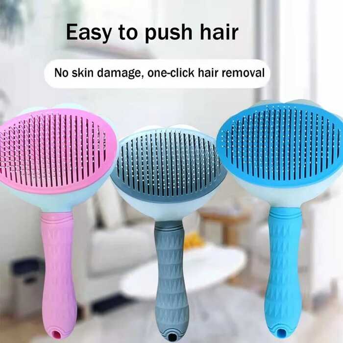 Bioline Sunflower Grooming Brush for Pet Cat & Puppy with Push Button