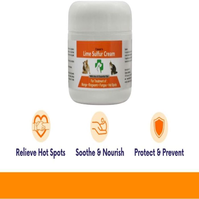 Classic's Lime Sulfur Pet Skin Cream for Cats and Dogs 100g