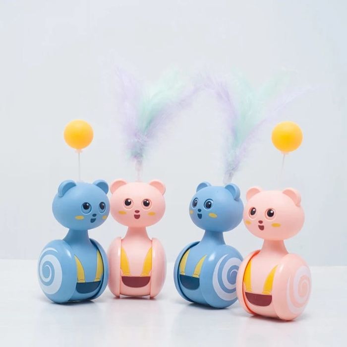 Funny Colourful Bumble Cartoon Tumbler Toy for Pet Cat Playing