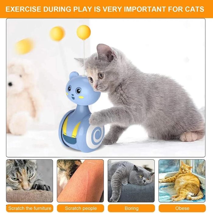 Funny Colourful Bumble Cartoon Tumbler Toy for Pet Cat Playing