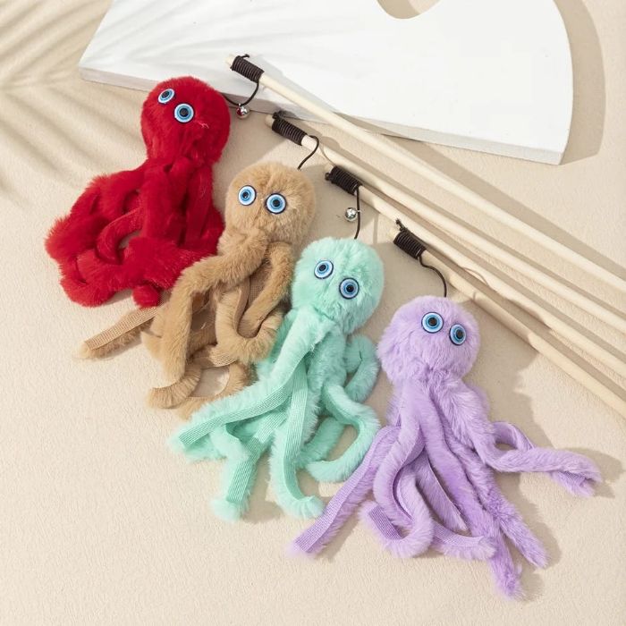 High Quality Attractive Octopus Wooden Teaser Toy for Pet Cat