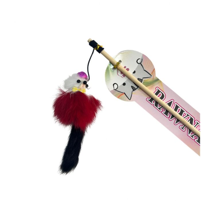 Long Tail Wooden Colourful Fox Teaser for Pet Cat