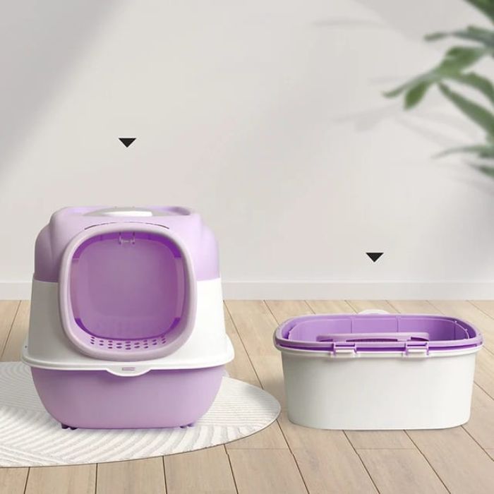 Multifunctional Super Premium Open Top Closed Litter Box with Scoop with Two Door (Inside Dhaka Only)