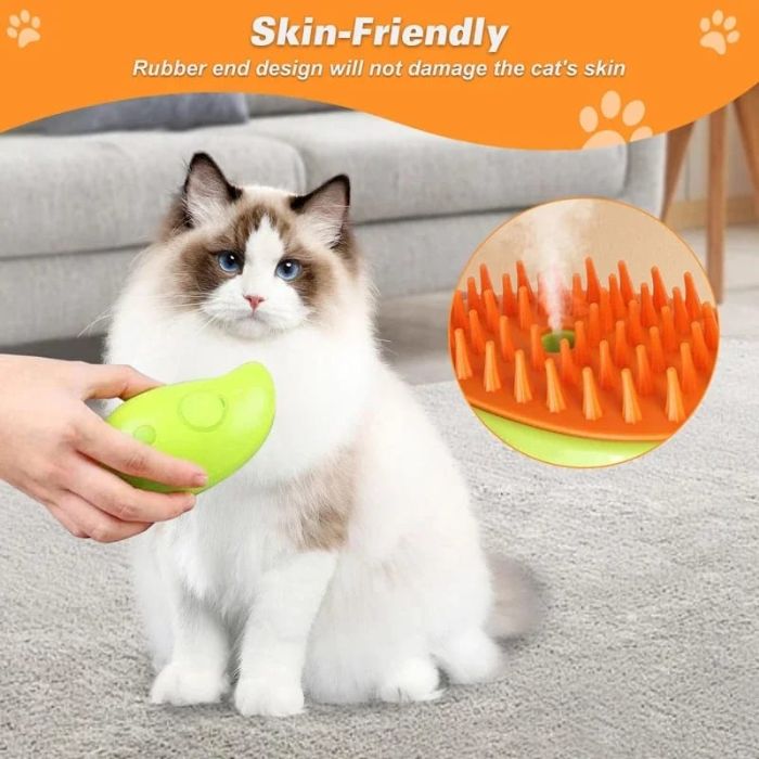 Pet Cat & Dog Steam Brush, 3 in 1 Electric Steamy Pet Hair Removal Grooming Moist Brush