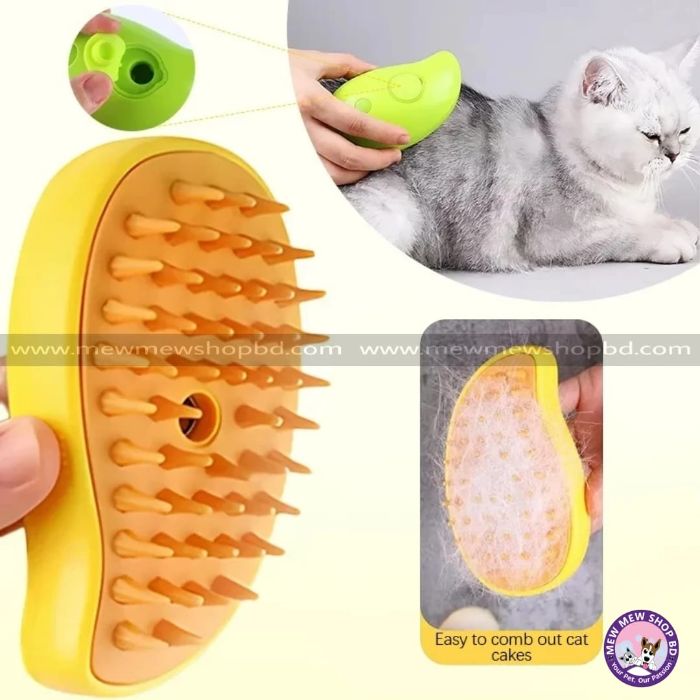 Pet Cat & Dog Steam Brush, 3 in 1 Electric Steamy Pet Hair Removal Grooming Moist Brush