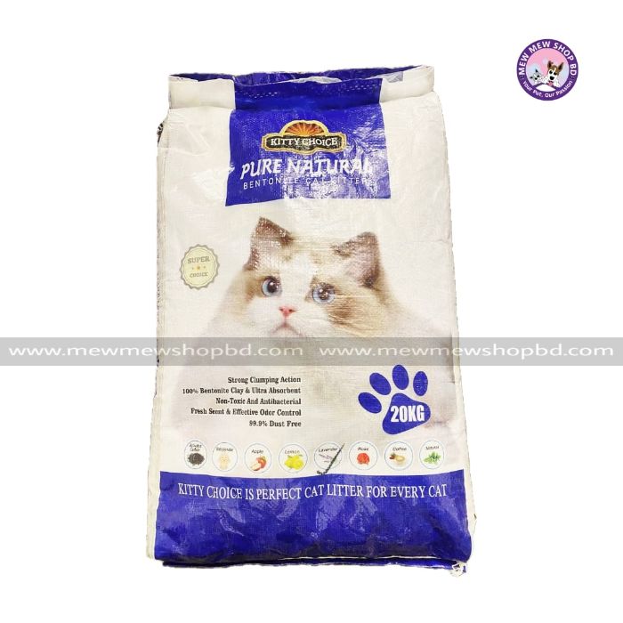 Kitty Choice Pure Natural Bentonite Cat Litter 25L/20kg (Outside Dhaka Only)
