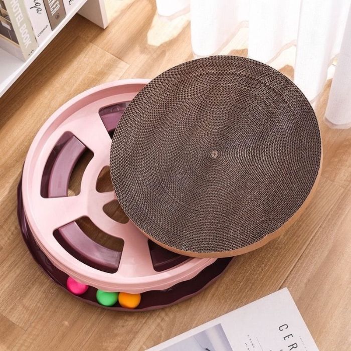 Round Shape Super Premium Pet Cat Scratcher Board for Scratching with Balls