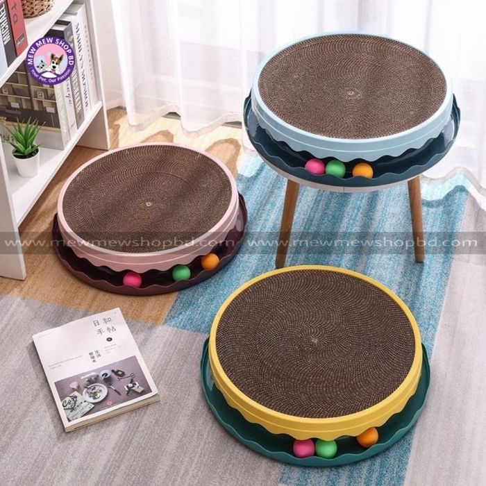 Round Shape Super Premium Pet Cat Scratcher Board for Scratching with Balls