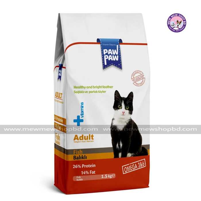 Paw Paw Adult Cat Food Fish Baliki 1.5kg